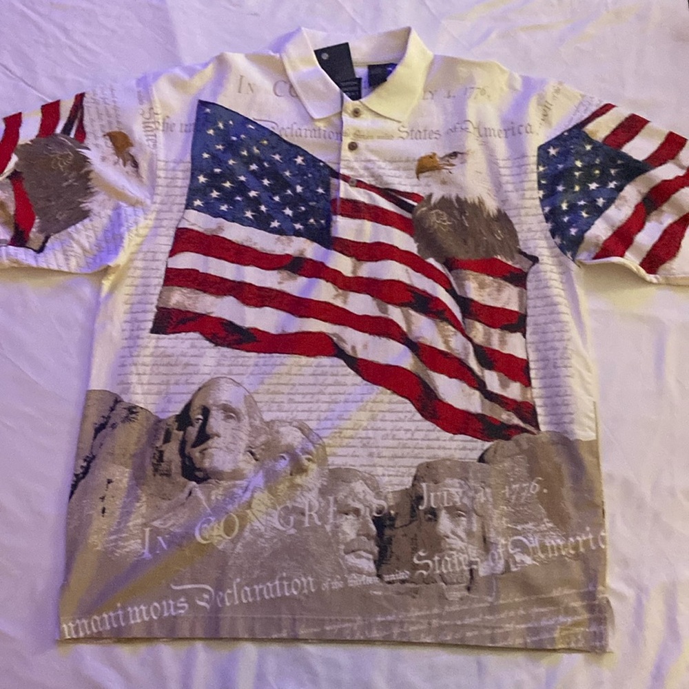 Patriotic men’s polo “Declaration of Independence” size XL